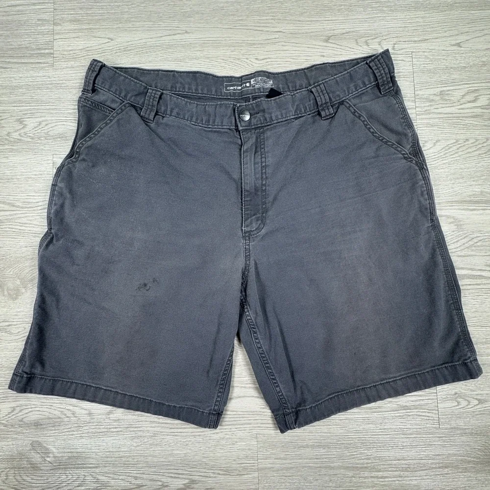 Carhartt‎ Mens Rugged Flex Canvas Work Shorts Relaxed Fit Grey 42 Cargo Pockets